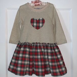 Pippa & Julie 3T Red, Beige, Green Plaid Dress EUC